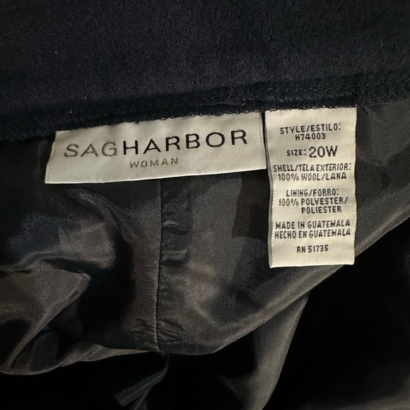 Vintage-Inspired Sag Harbor Woman 20W 100% Wool Navy Pencil Skirt Lined Midi - Picture 2 of 15